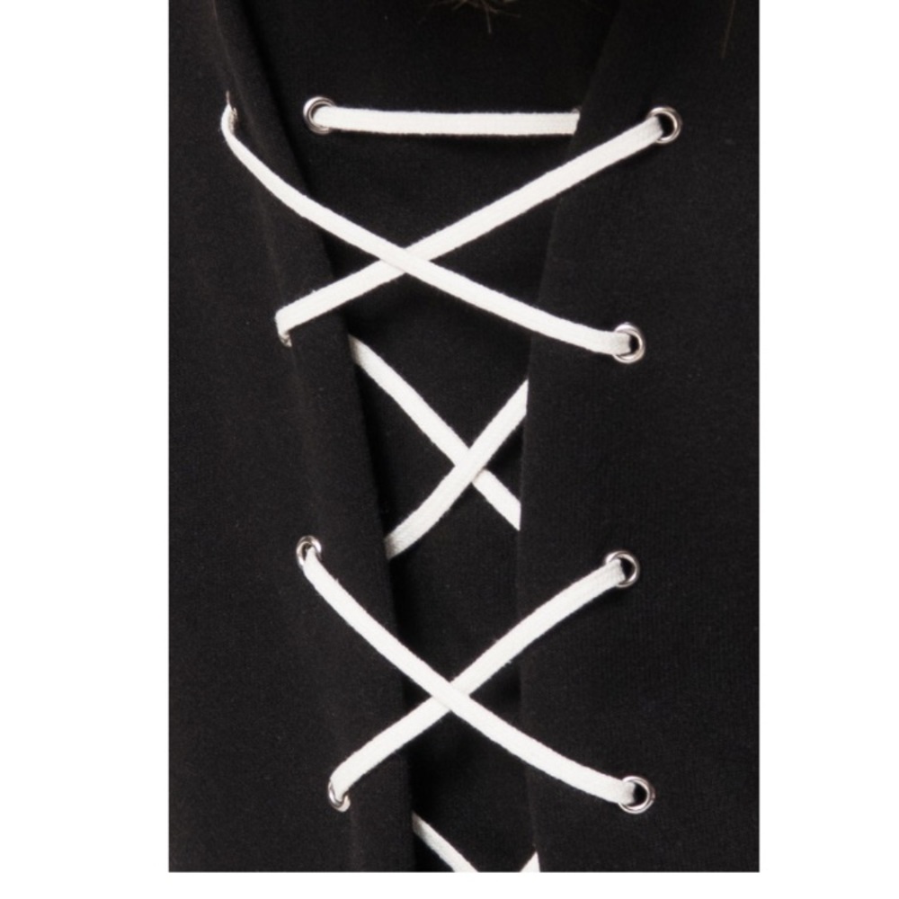 Kikiriki Black back lace up midi dress. Size small - Picture 4 of 4